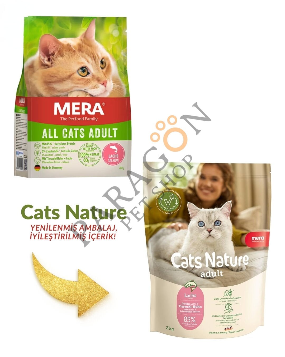 Mera All Cats Adult Tahılsız Taze Somon Balıklı Kedi Maması 10 Kg