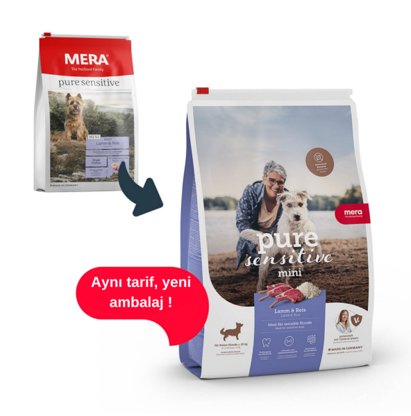 Mera Pure Sensitive Mini Adult Kuzu Etli Küçük Irk Yetişkin Köpek Maması 4 Kg