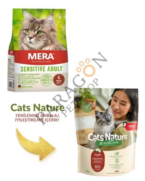 Mera Sensitive Adult Insect Tahılsız Larvalı Hassas Yetişkin Kedi Maması 2 Kg