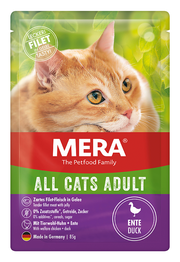 Mera All Cats Adult Duck Tahılsız Ördek Etli Yaş Pouch Kedi Maması 85 gr