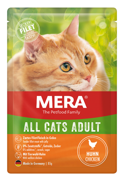 Mera All Cats Adult Chicken Tahılsız Tavuk Etli Yaş Pouch Kedi Maması 85 gr