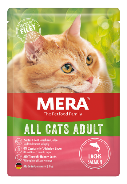 Mera All Cats Adult Salmon Tahılsız Somon Balıklı Yaş Pouch Kedi Maması 85 gr