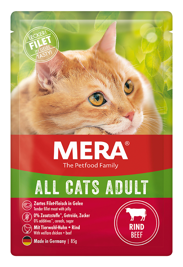 Mera All Cats Adult Beef Tahılsız Sığır Etli Yaş Pouch Kedi Maması 85 gr