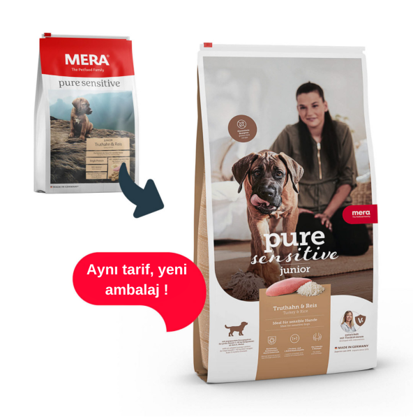 Mera Pure Sensitive Junior Hindi Etli Pirinçli Yavru Köpek Maması 12.5 Kg
