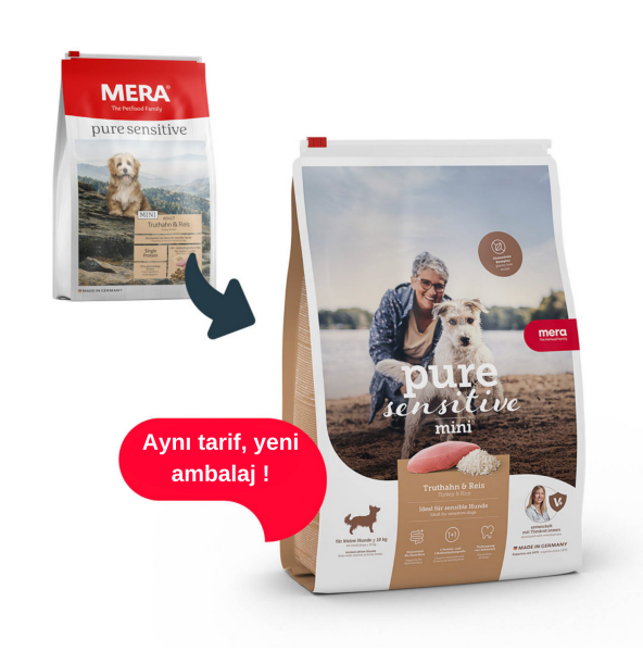 Mera Pure Sensitive Mini Adult Hindi Etli Küçük Irk Yetişkin Köpek Maması 4 Kg