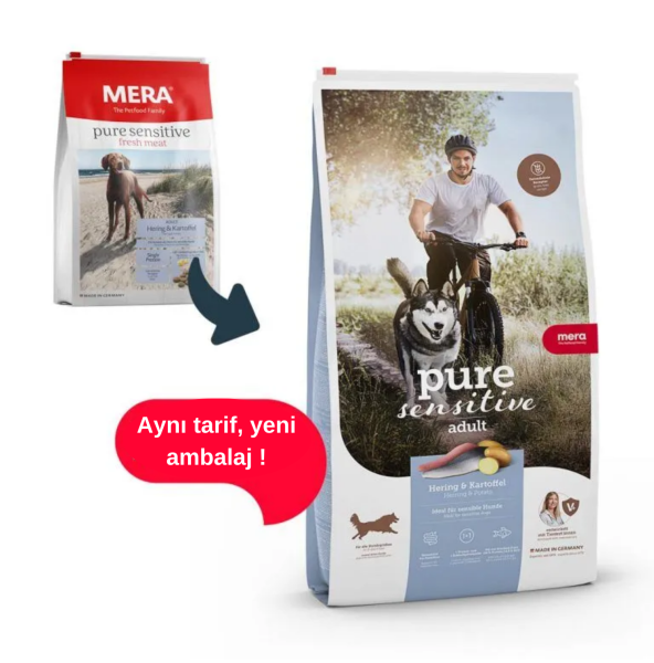 Mera Pure Sensitive Tahılsız Taze Ringa Balıklı ve Patatesli Yetişkin Köpek Maması 12.5 Kg