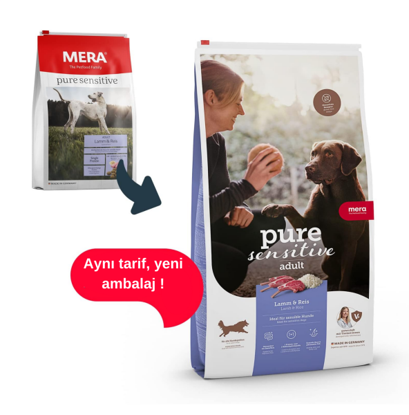 Mera Pure Sensitive Kuzu Etli ve Pirinçli Yetişkin Köpek Maması 4 Kg