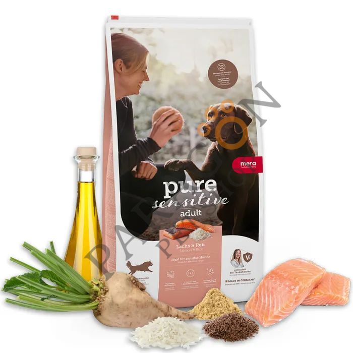 Mera Pure Sensitive Somon Balıklı ve Pirinçli Yetişkin Köpek Maması 12.5 Kg