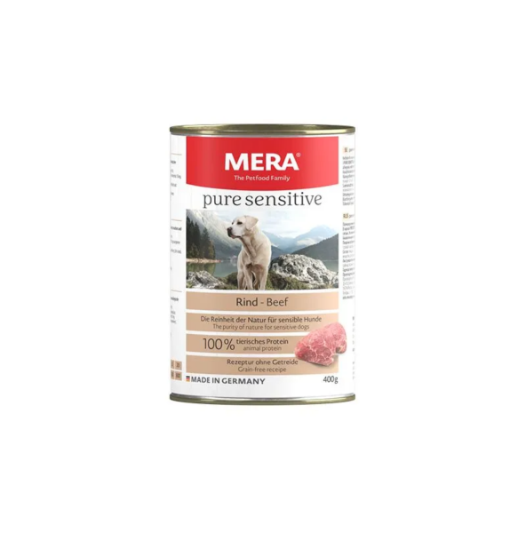 Mera Pure Sensitive Tahılsız Sığır Etli Yetişkin Köpek Konserve Yaş Mama 400 gr
