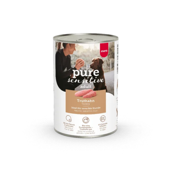 Mera Pure Sensitive Tahılsız Hindi Etli Yetişkin Köpek Konserve Yaş Mama 400 gr
