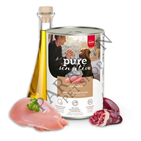 Mera Pure Sensitive Tahılsız Hindi Etli Yetişkin Köpek Konserve Yaş Mama 400 gr