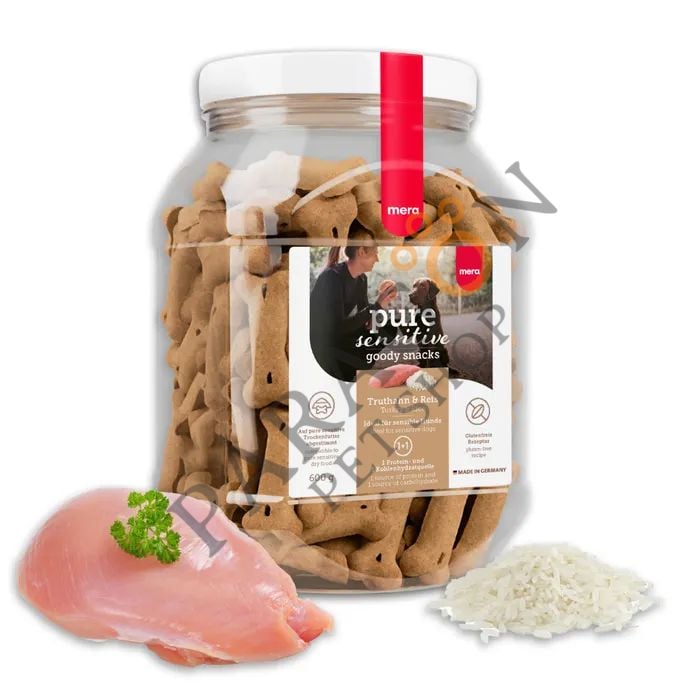 Mera Pure Sensitive Hindi Etli ve Pirinçli Bisküvi Köpek Ödül Maması 600 gr