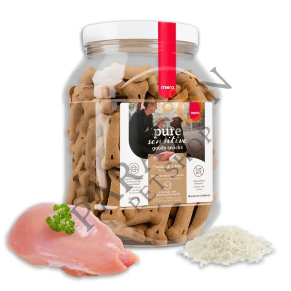 Mera Pure Sensitive Hindi Etli ve Pirinçli Bisküvi Köpek Ödül Maması 600 gr