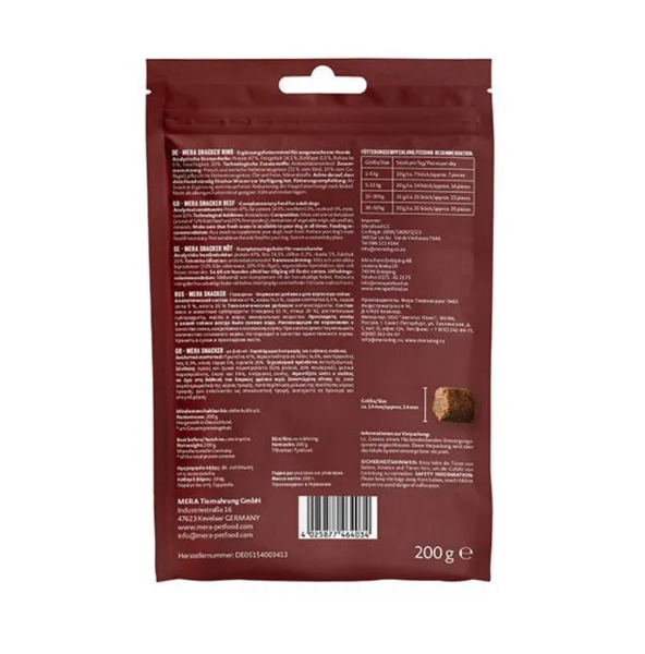Mera Snacker Tahılsız ve Şekersiz Sığır Etli Yumuşak Köpek Ödül Maması 200 gr