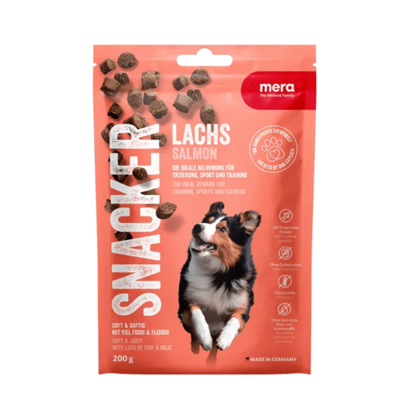 Mera Snacker Tahılsız ve Şekersiz Somon Balıklı Yumuşak Köpek Ödül Maması 200 gr