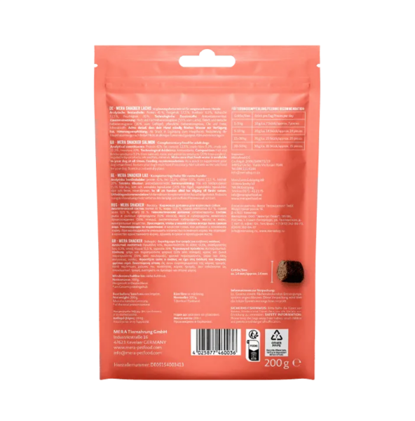 Mera Snacker Tahılsız ve Şekersiz Somon Balıklı Yumuşak Köpek Ödül Maması 200 gr