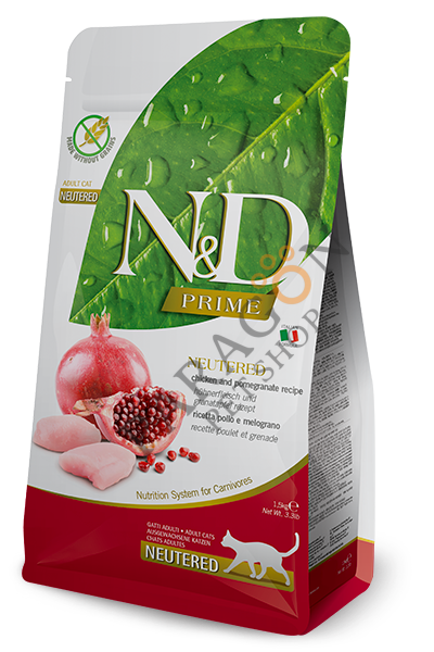 N&D Prime Tahılsız Tavuklu Narlı Kısırlaştırılmış Kedi Maması 1,5 Kg