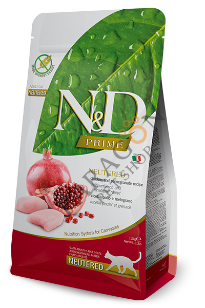 N&D Prime Tahılsız Tavuklu Narlı Kısırlaştırılmış Kedi Maması 1,5 Kg