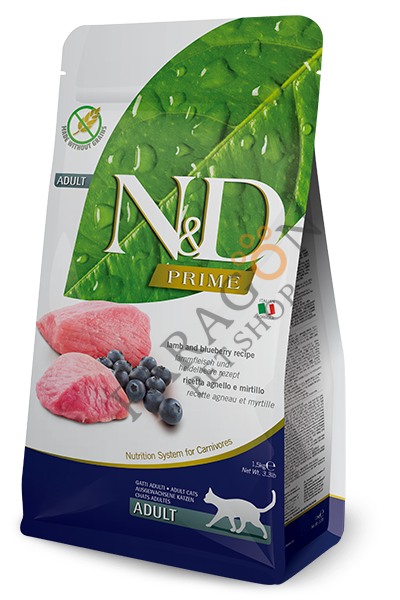 N&D Prime Tahılsız Kuzu Yaban Mersini Yetişkin Kedi Maması 1,5 Kg