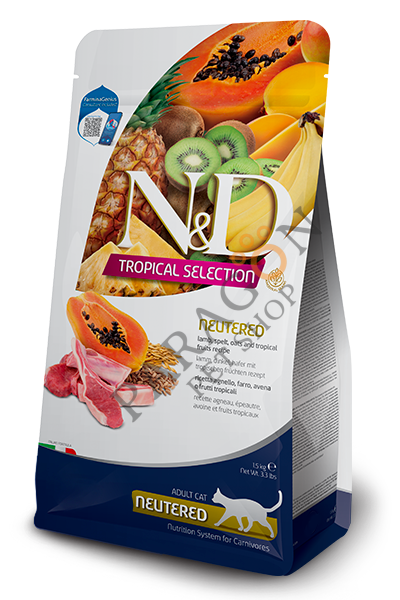 N&D Tropical Selection Kuzu Etli Kısırlaştırılmış Kedi Maması 1,5 Kg