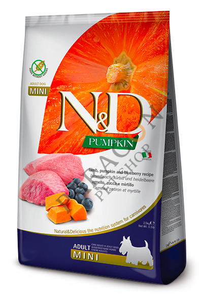 ND Pumpkin Mini Adult Balkabaklı Kuzu Etli Yetişkin Köpek Maması 2,5 Kg