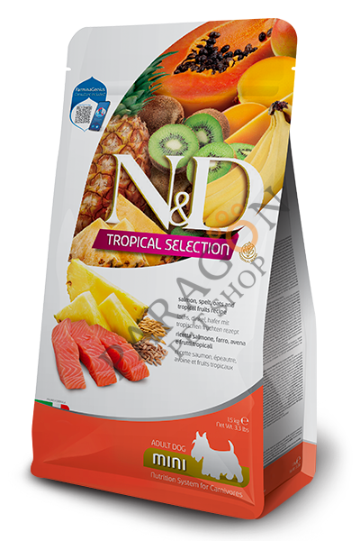 N&D Tropical Selection Somon ve Meyveli Mini Irk Yetişkin Köpek Maması 1,5 Kg