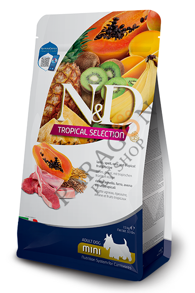 N&D Tropical Selection Kuzu ve Meyveli Mini Irk Yetişkin Köpek Maması 1,5 Kg