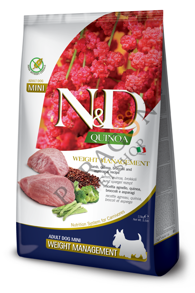 N&D Quinoa Weight Management Mini Kuzulu Yetişkin Köpek Maması 2,5 Kg