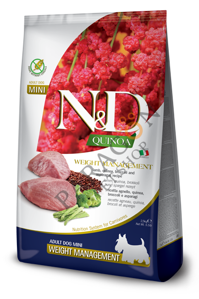 N&D Quinoa Weight Management Mini Kuzulu Yetişkin Köpek Maması 2,5 Kg