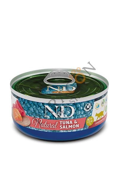 N&D Natural Ton Balığı Somonlu Kedi Yetişkin Yaş Mama 70 Gr