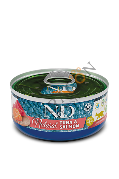 N&D Natural Ton Balığı Somonlu Kedi Yetişkin Yaş Mama 70 Gr