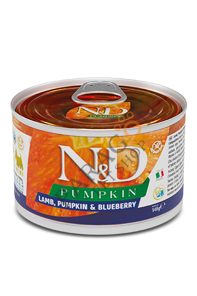 N&D Pumpkin Mini Balkabaklı Kuzu Etli ve Yaban Mersini Köpek Yetişkin Yaş Mama 140 Gr