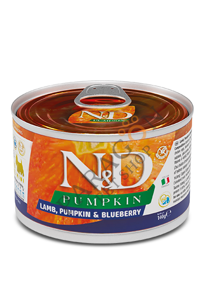 N&D Pumpkin Mini Balkabaklı Kuzu Etli ve Yaban Mersini Köpek Yetişkin Yaş Mama 140 Gr