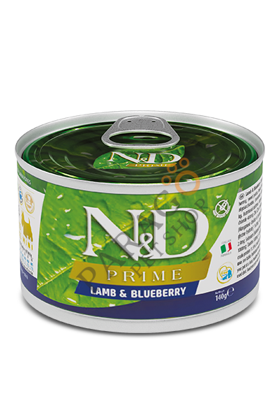 N&D Prime Mini Kuzu Etli ve Yaban Mersinli Köpek Yetişkin Yaş Mama 140 Gr