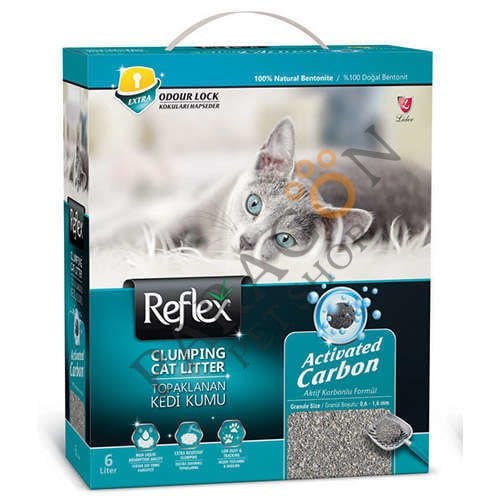 Reflex Aktif Karbonlu Topaklanan Kedi Kumu 10 L