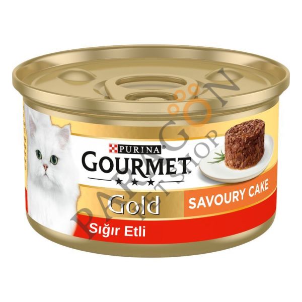 Gourmet Gold Savoury Cake Sığır Eti Yaş Kedi Maması 85 g