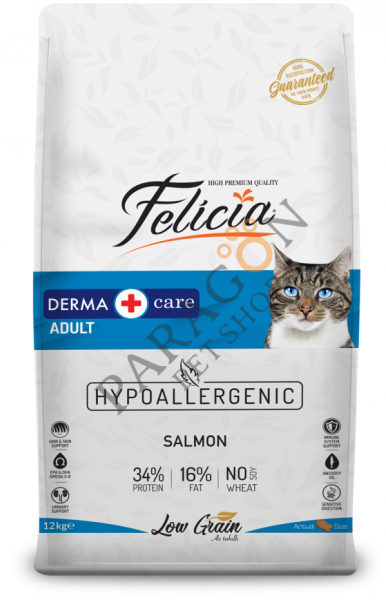 Felicia Az Tahıllı & Hipoalerjenik Somonlu Yetişkin Kedi Maması 12 Kg
