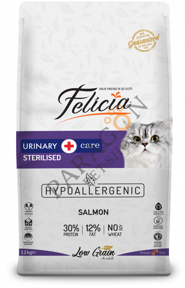 Felicia Az Tahıllı & Hipoalerjenik Somonlu Kısırlaştırılmış Yetişkin Kedi Maması 12 Kg