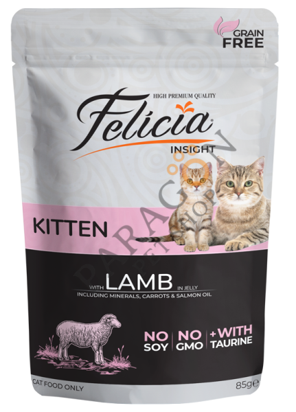 Felicia Tahılsız Kuzu Etli Yavru Kedi Yaş Maması 85 gr