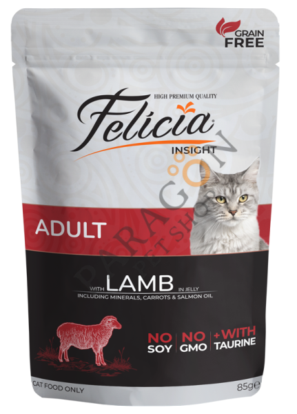 Felicia Tahılsız Kuzu Etli Yetişkin Kedi Yaş Maması 85 gr