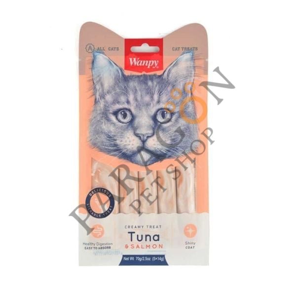 Wanpy Ton Ve Somonlu Sıvı Kedi Ödül 5x14gr