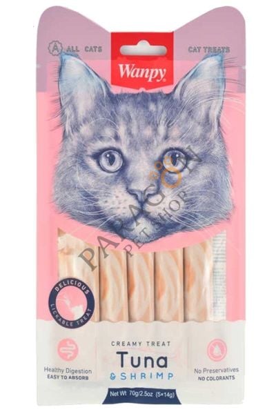 Wanpy Ton Ve Karidesli Sıvı Kedi Ödülü 5x14 gr