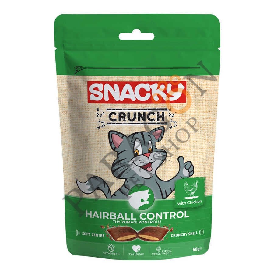 Snacky Kedi Crunch Hairball Control Tavuklu Kedi Ödülü 60 gr