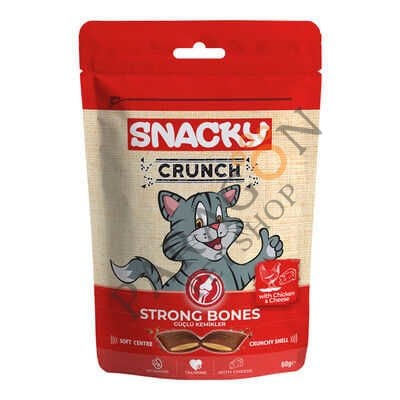 Snacky Crunchy Strong Bones Tavuklu ve Peynirli Kedi Ödülü 60 gr