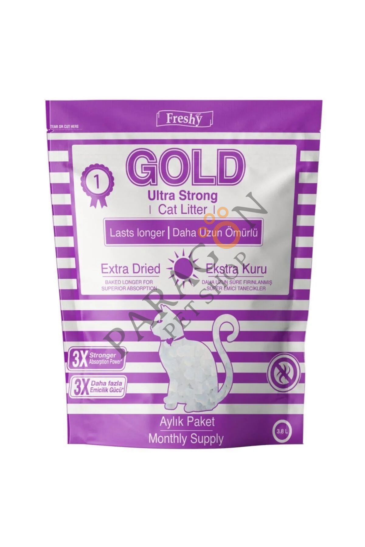 Freshy Gold Ultra Strong Süper Emici Silika Kedi Kumu 3.8 L