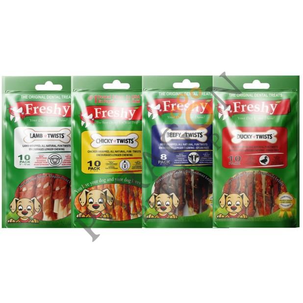 Freshy Kurutulmuş Sığır Ördek Tavuk Kuzu Etli Köpek Ödül Kemiği Karışık Paket