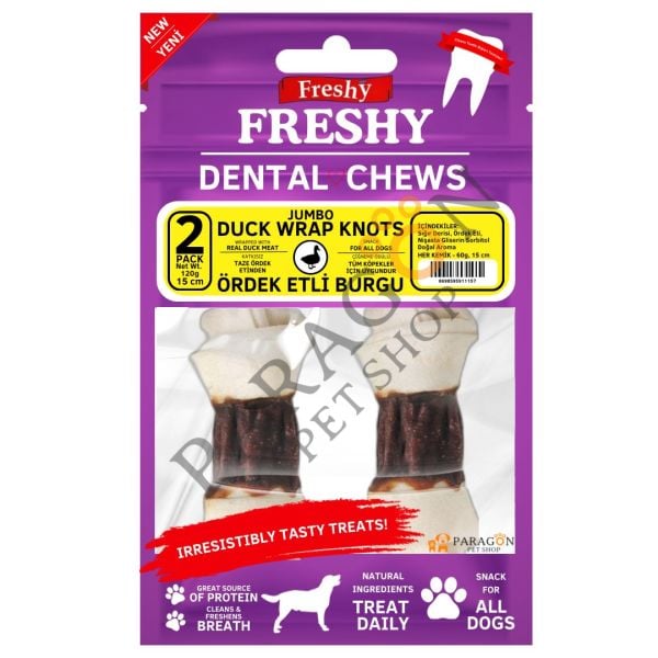 Freshy Dental Duck Ördek Eti Kaplı Köpek Ödülü 120 gr 15 Cm