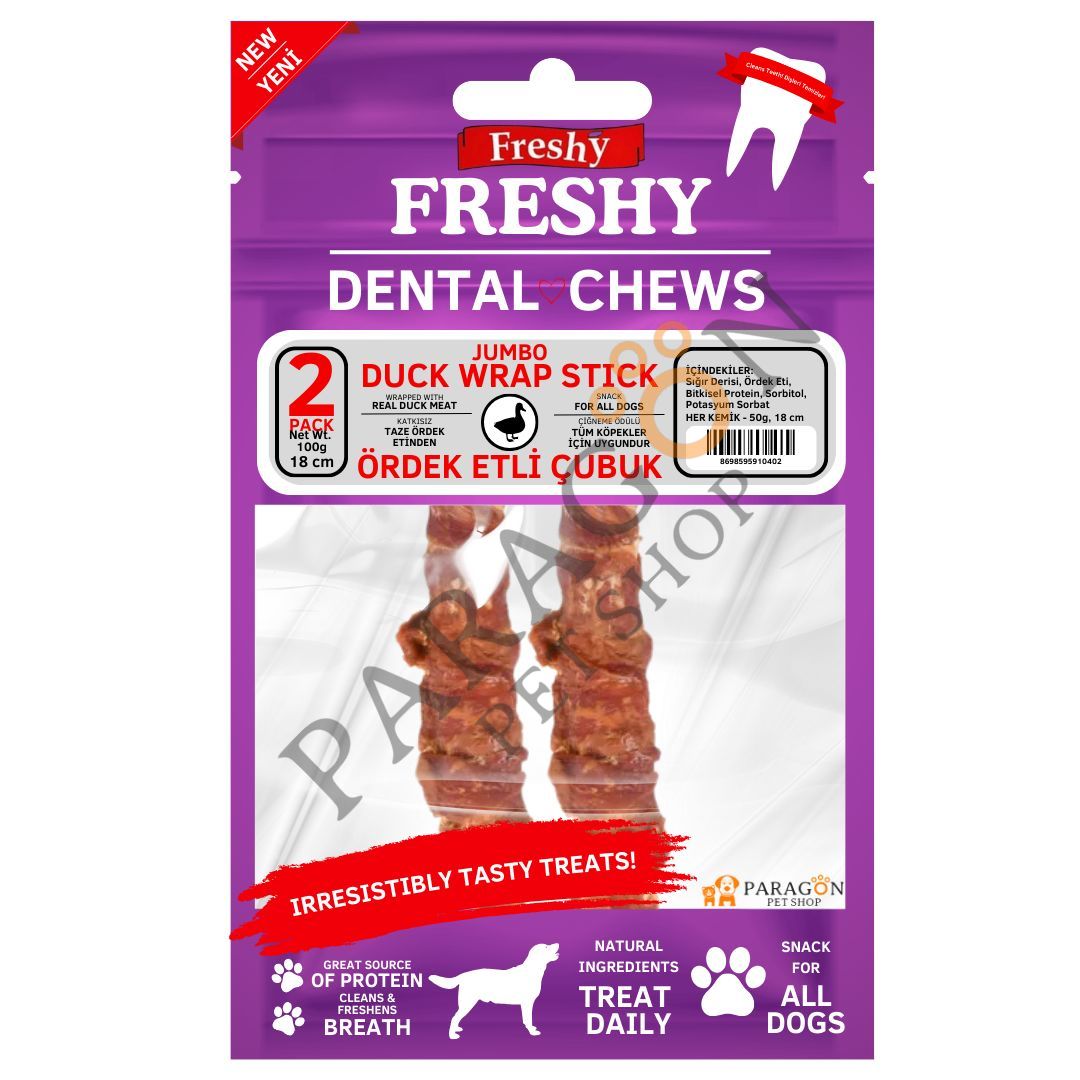 Freshy Duck Wrap Stick Ördek Sarılı Jumbo Çubuk Köpek Ödülü 2 Adet