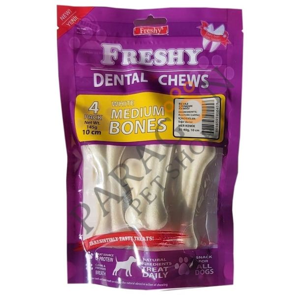 Freshy Dental Chews White Medium Bones Köpek Ödülü 10 Cm 4 Adet