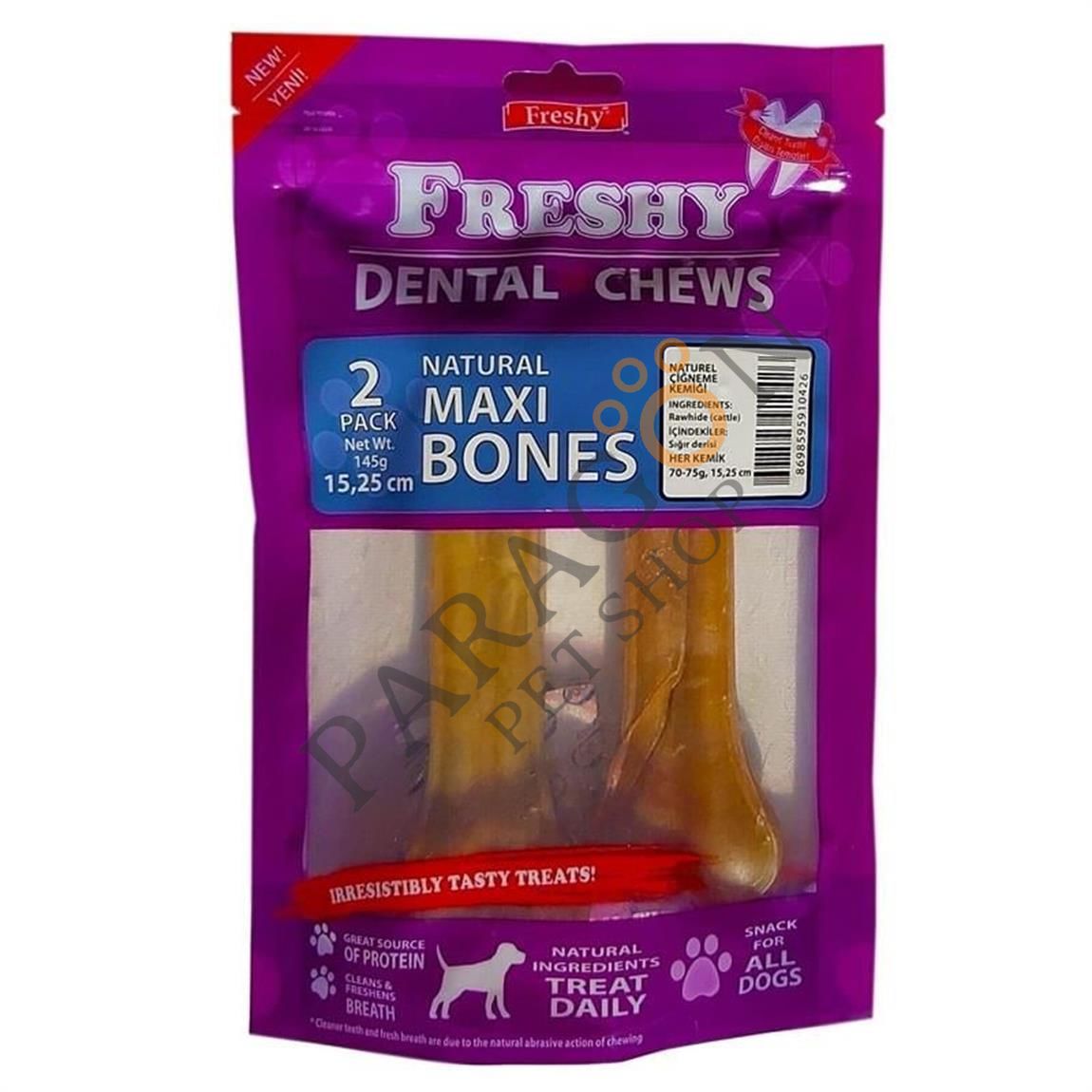 Freshy Dental Chews Natural Maxi Bones Köpek Ödülü 15.25 Cm 2 Adet